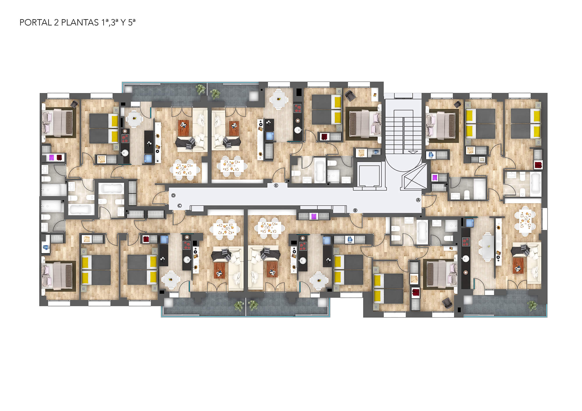 PLANTAS 1ª,3ª,5ª PORTAL 2