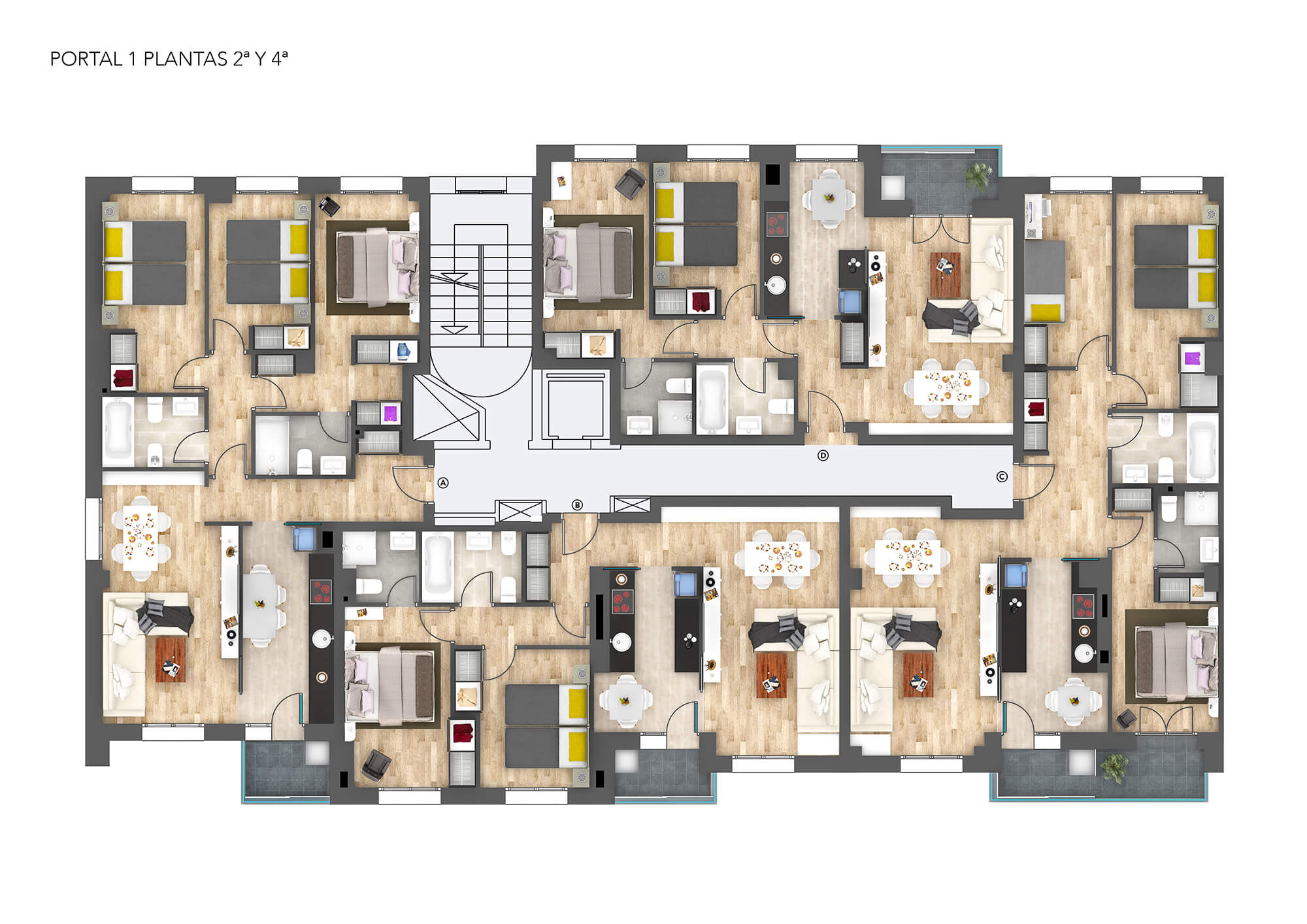 PLANTAS 2ª Y 4ª PORTAL 1