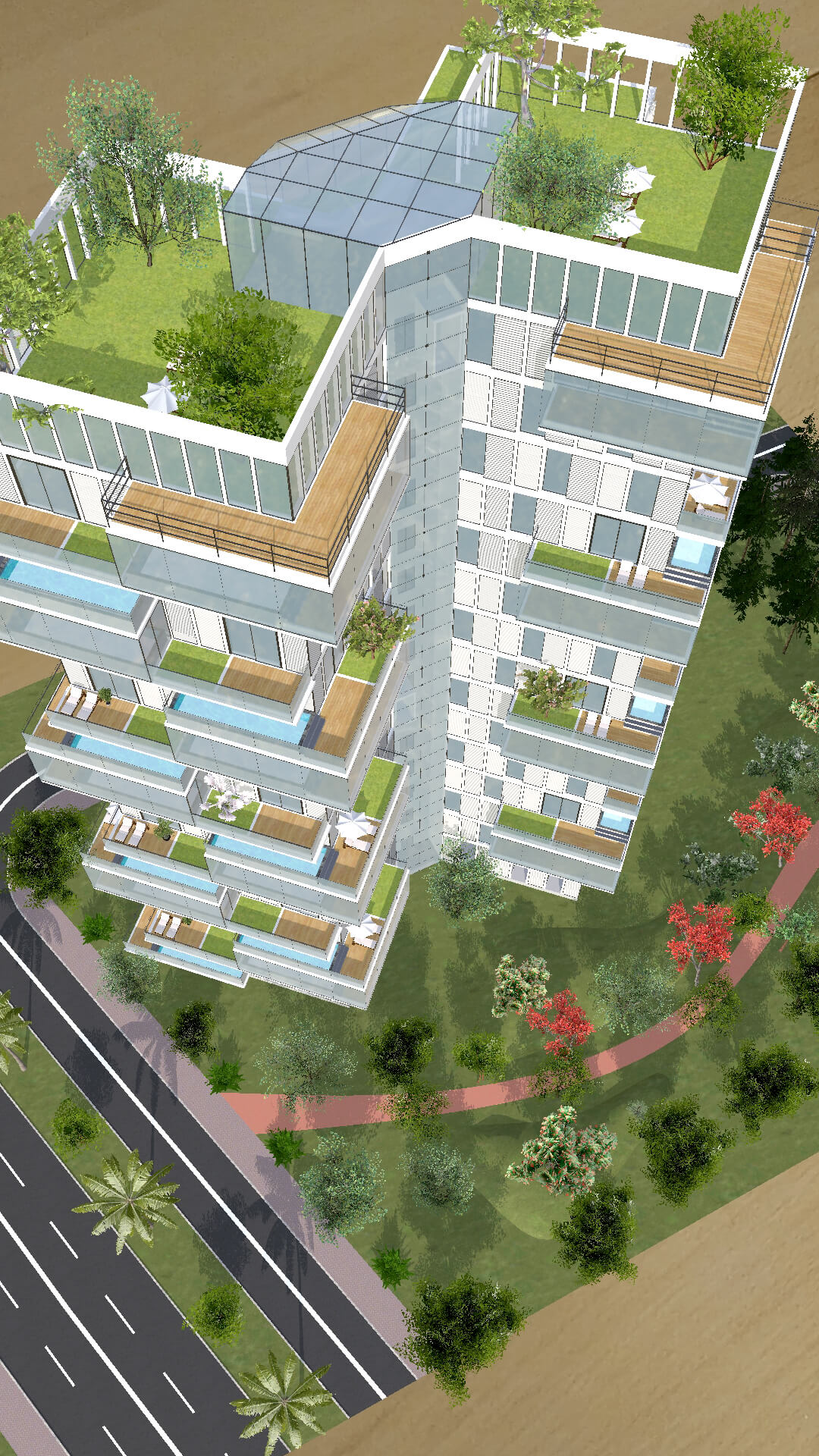 Proyecto inmobiliario – vista general con entorno