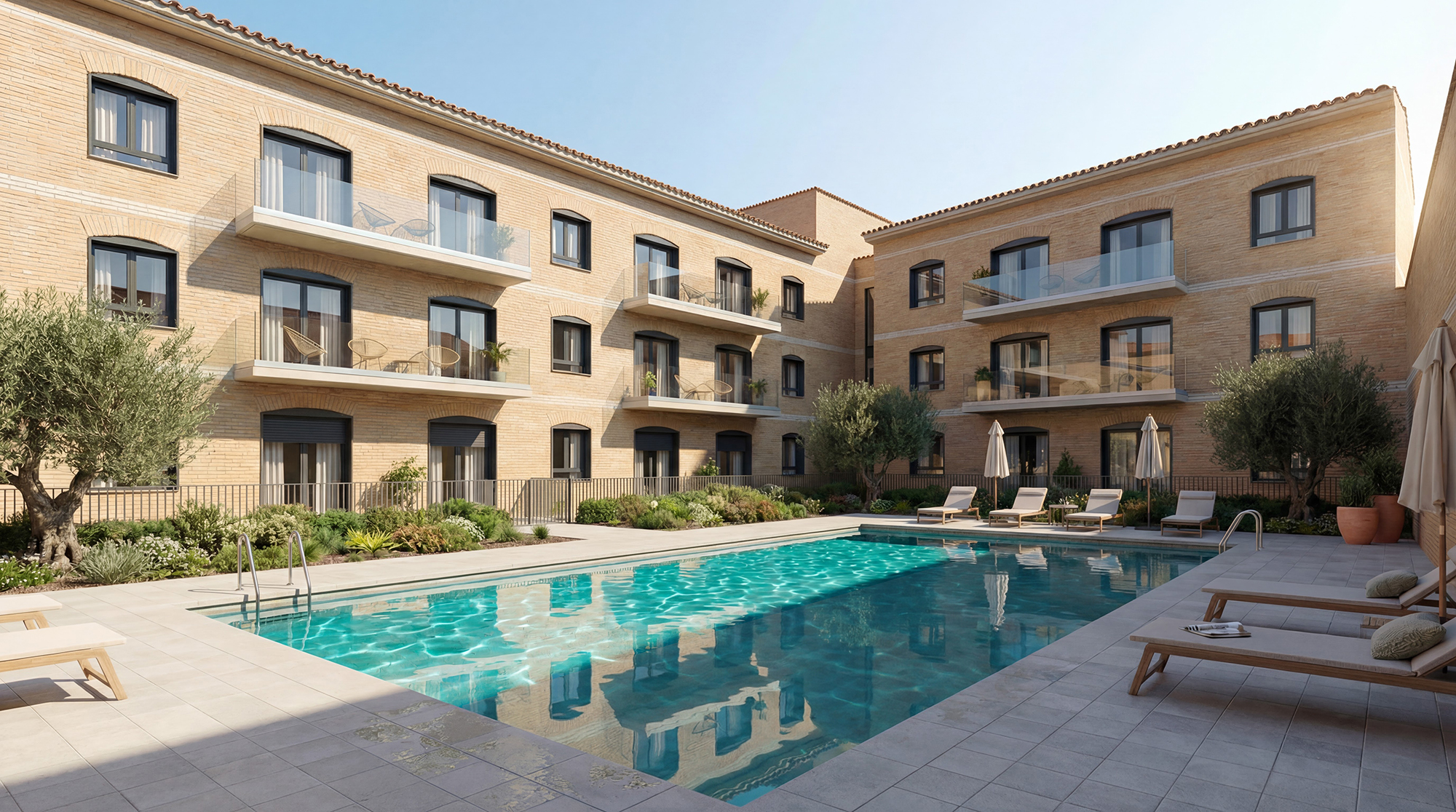 Piscina y zona común privada